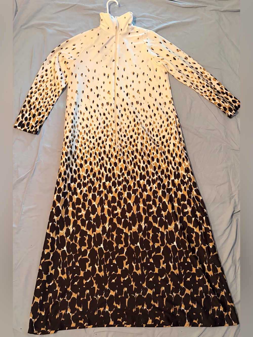 Vintage 60s 70s Rhapsody by Glazier Leopard Maxi Hostess Gown Zip Front - Picture 8 of 10